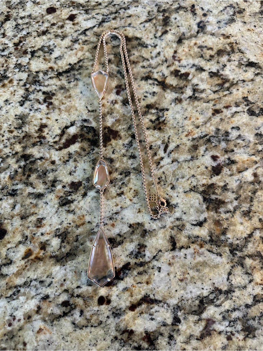 Kendra Scott Rose Gold Three Tier Pendant Necklace